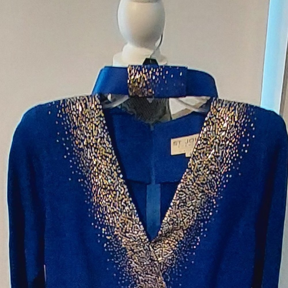 St.John Royal blue, Sequin embellish with
